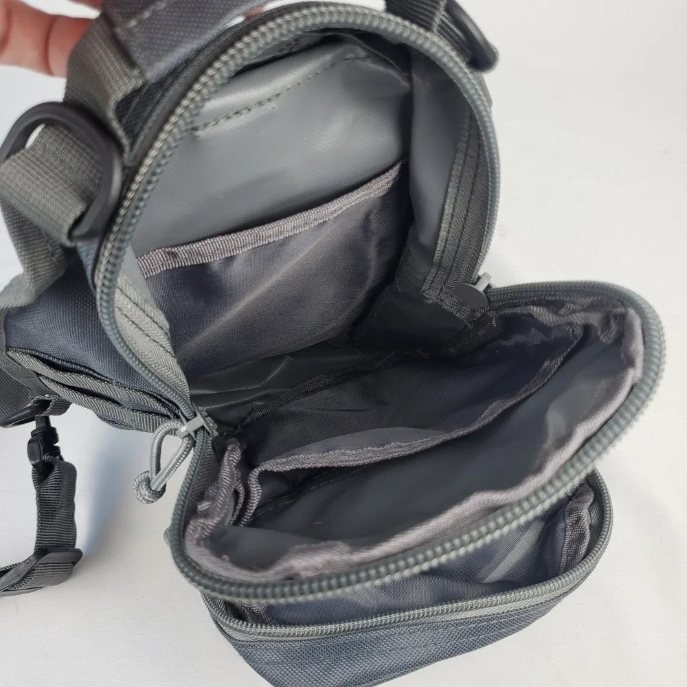 Trout Unlimited Gray Canvas Sling Pack Crossbody Bag w MOLLE Pockets NWOT